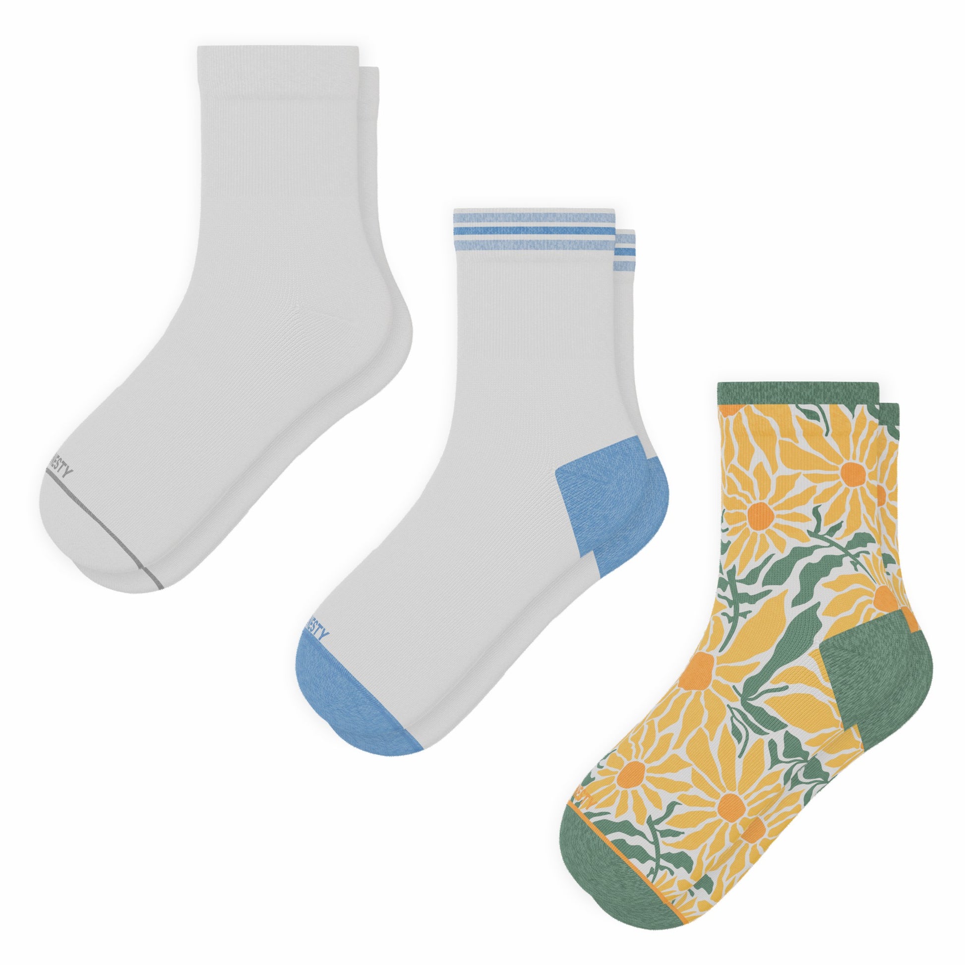Shinesty Heel Hammock™ Quarter Crew Socks 3 Pack - Variety