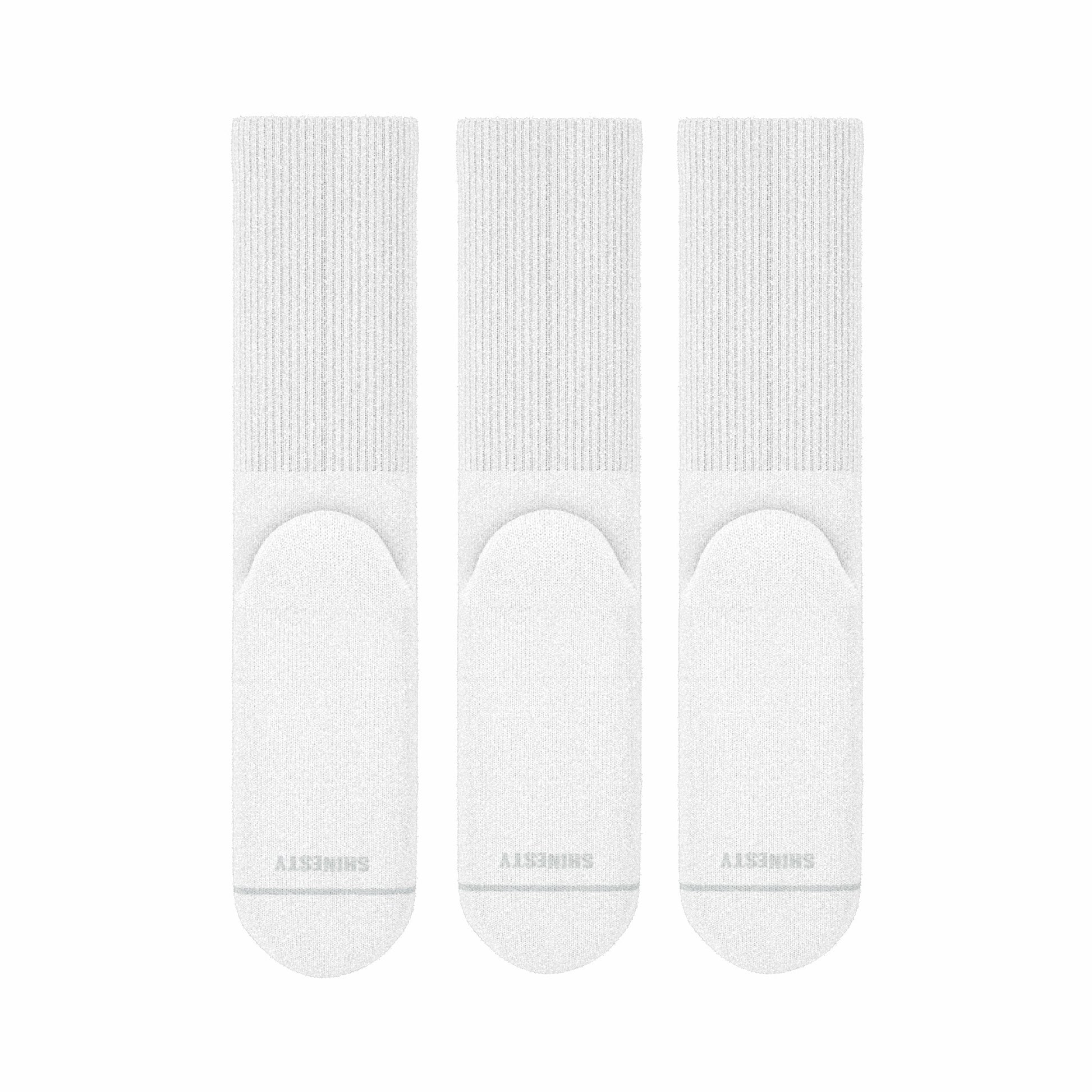 Shinesty Heel Hammock™ Super Stupid-Soft™ Crew Socks 3 Pack - White Military Complaint