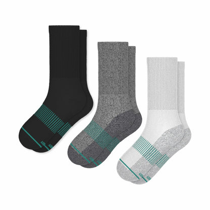 Shinesty Black Gray and White Heel Hammock™ Crew Socks 3 Pack - The Staple
