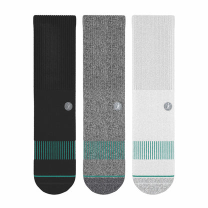 Shinesty Black Gray and White Heel Hammock™ Crew Socks 3 Pack - The Staple