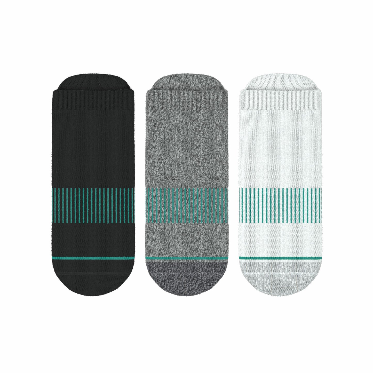 Shinesty Black Gray and White Heel Hammock™ Ankle Socks 3 Pack - The Staple