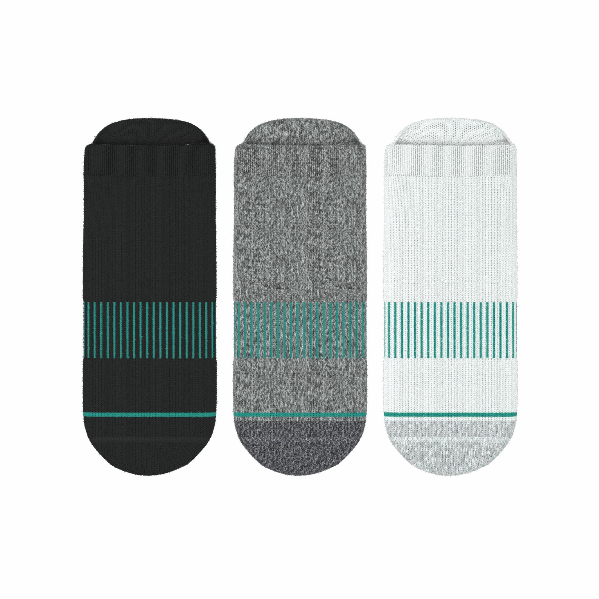 Shinesty Black Gray and White Heel Hammock™ Ankle Socks 3 Pack - The Staple