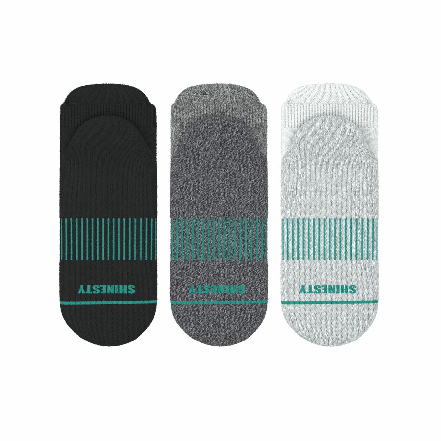 Shinesty Black Gray and White Heel Hammock™ Ankle Socks 3 Pack - The Staple
