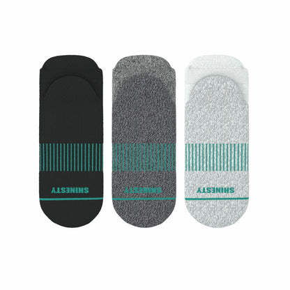 Shinesty Black Gray and White Heel Hammock™ Ankle Socks 3 Pack - The Staple