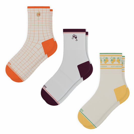 Shinesty Heel Hammock™ Quarter Crew Socks 3 Pack - Cocktail