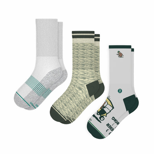 Shinesty Heel Hammock™ Super Stupid-Soft™ Crew Socks 3 Pack - Golfing Gopher