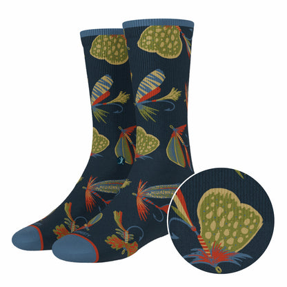 Shinesty Heel Hammock™ Super Stupid-Soft™ Crew Socks - Fly Fishing