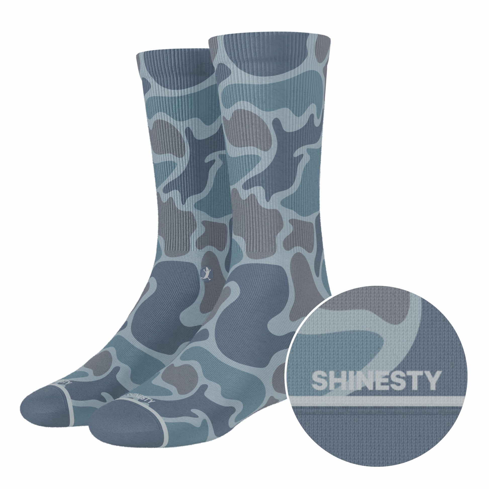 Shinesty Heel Hammock™ Super Stupid-Soft™ Crew Socks - Tonal Grey Camoflauge