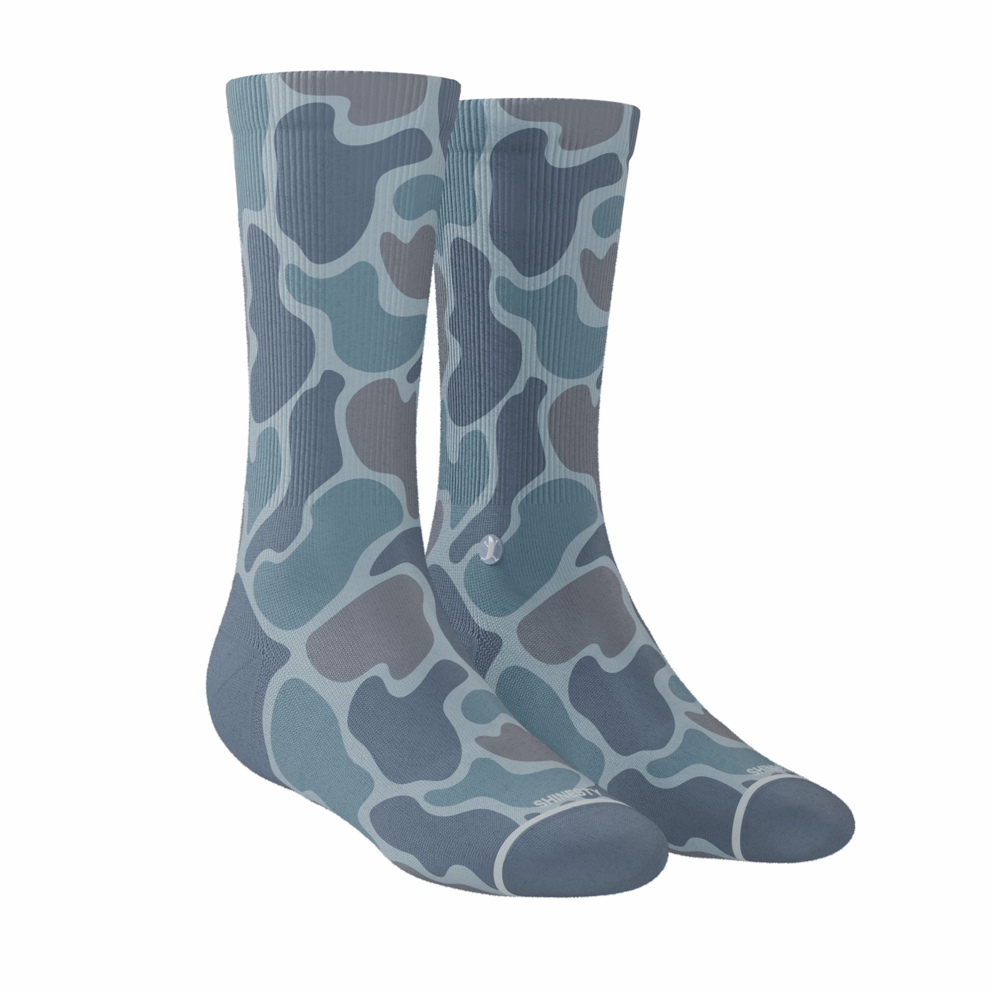 Shinesty Heel Hammock™ Super Stupid-Soft™ Crew Socks - Tonal Grey Camoflauge