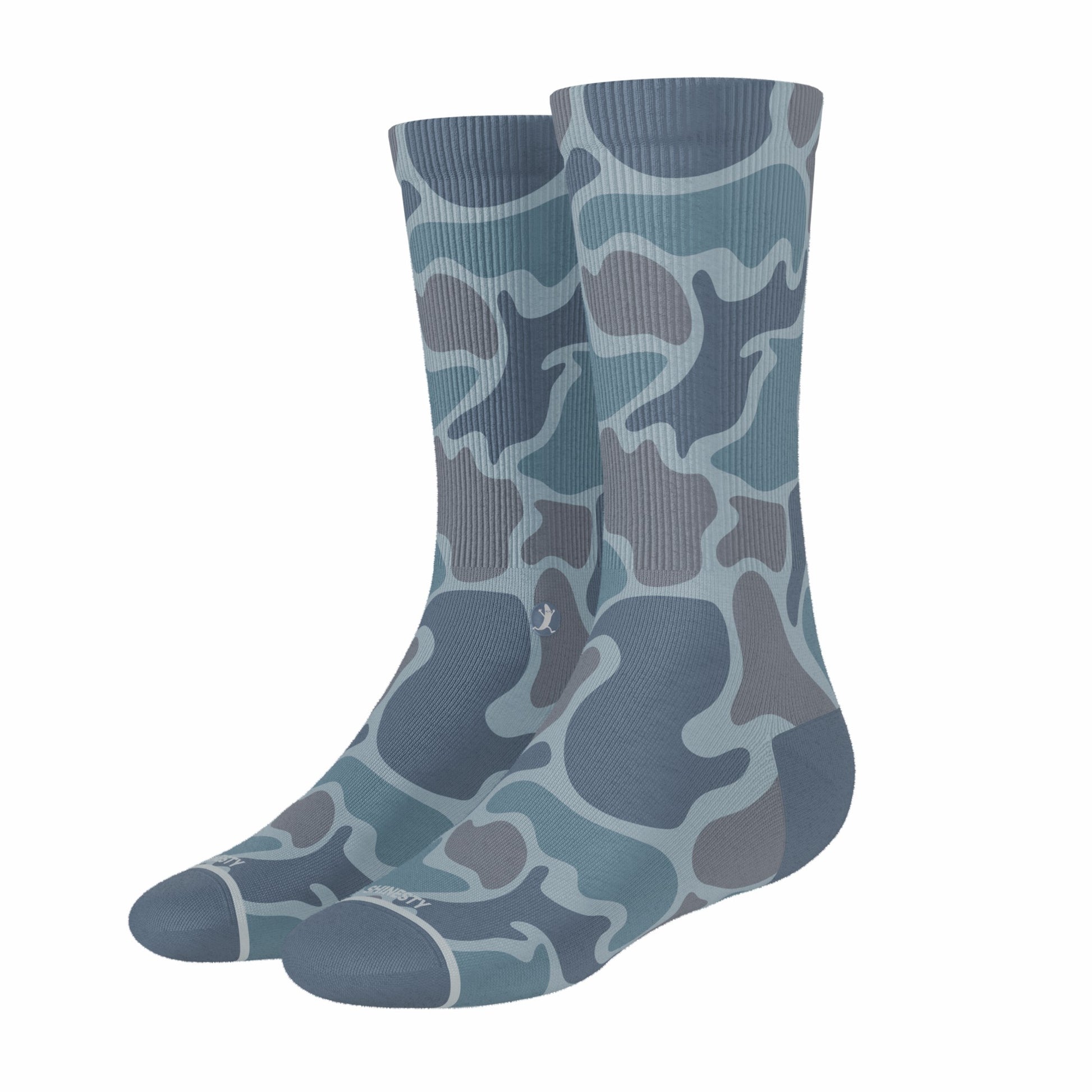 Shinesty Heel Hammock™ Super Stupid-Soft™ Crew Socks - Tonal Grey Camoflauge