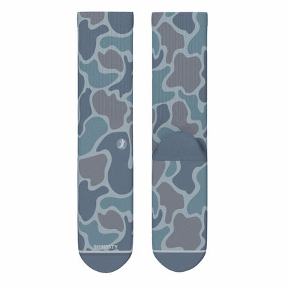 Shinesty Heel Hammock™ Super Stupid-Soft™ Crew Socks - Tonal Grey Camoflauge