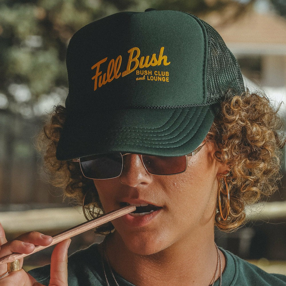 Shinesty Trucker Hat - Green Full Bush Bush Club