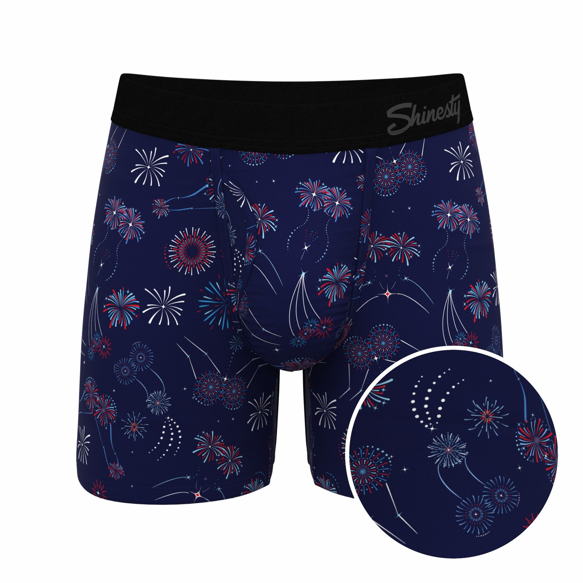 Shinesty Ball Hammock® Pouch Underwear With Fly - Naughty Fireworks