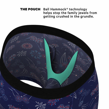 Shinesty Ball Hammock® Pouch Underwear With Fly - Naughty Fireworks