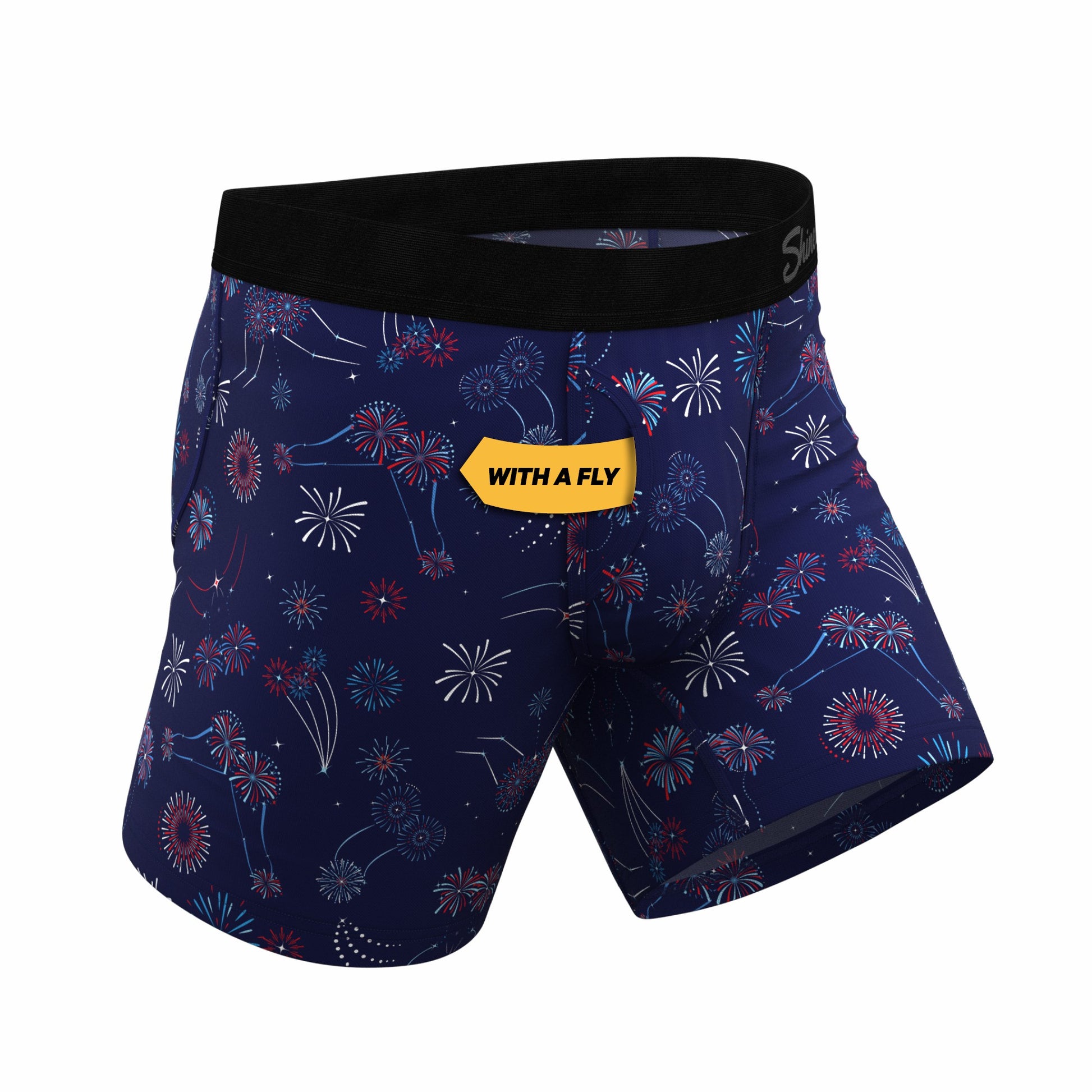Shinesty Ball Hammock® Pouch Underwear With Fly - Naughty Fireworks