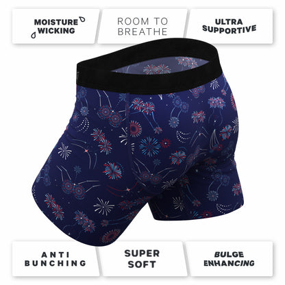 Shinesty Ball Hammock® Pouch Underwear With Fly - Naughty Fireworks