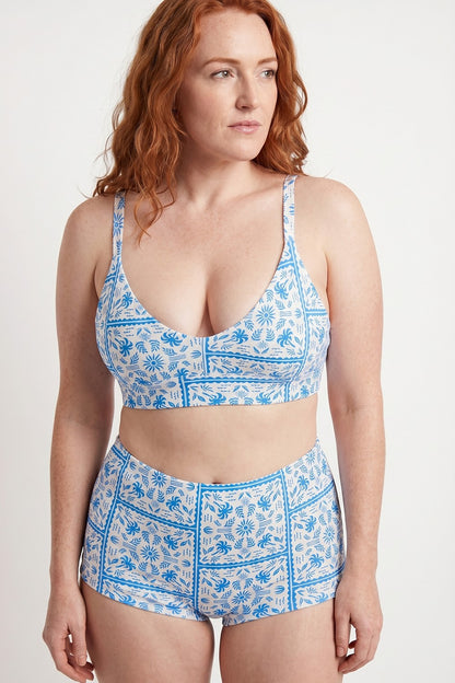 Shinesty Supportive Wireless Plunge Bralette - Blue Tile