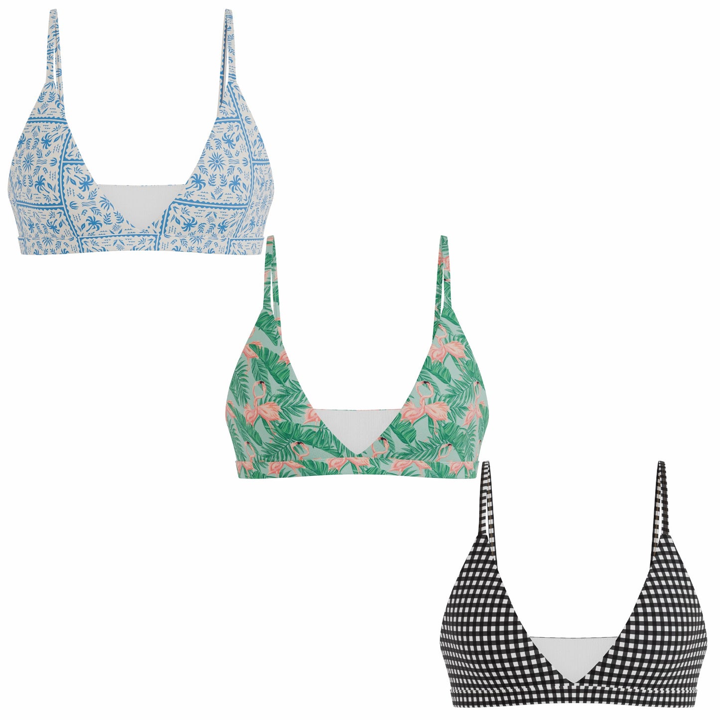 Shinesty Wireless Triangle Bralette 3 Pack - Out of Office