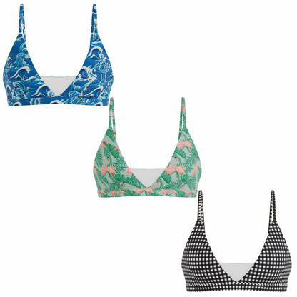 Shinesty Wireless Triangle Bralette 3 Pack - Slippery