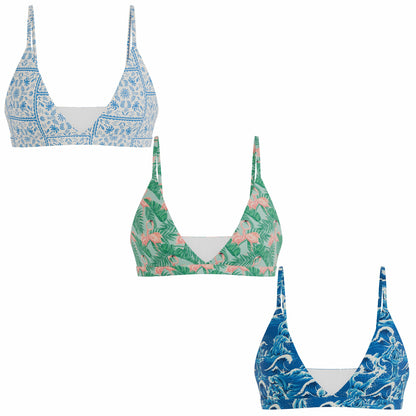 Shinesty Wireless Triangle Bralette 3 Pack - Summer Vibes