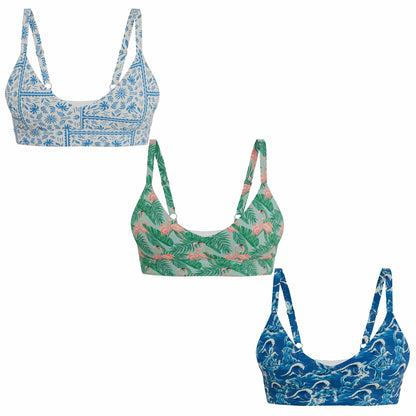 Shinesty Wireless Plunge Bralette 3 Pack - Summer Vibes