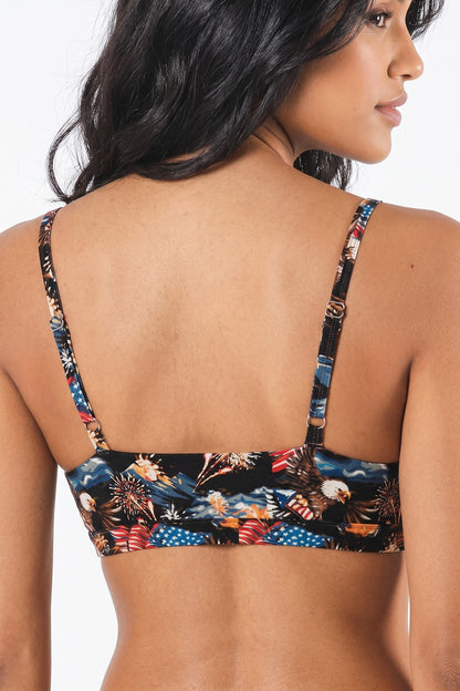 Shinesty Wireless Triangle Bralette - Americana Eagles