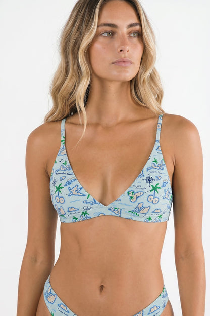 Shinesty Wireless Triangle Bralette - Naughty Map