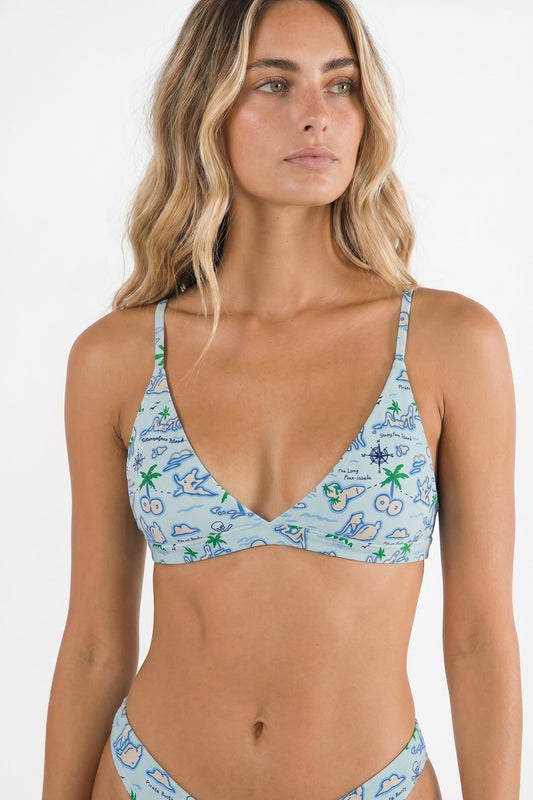 Shinesty Wireless Triangle Bralette - Naughty Map