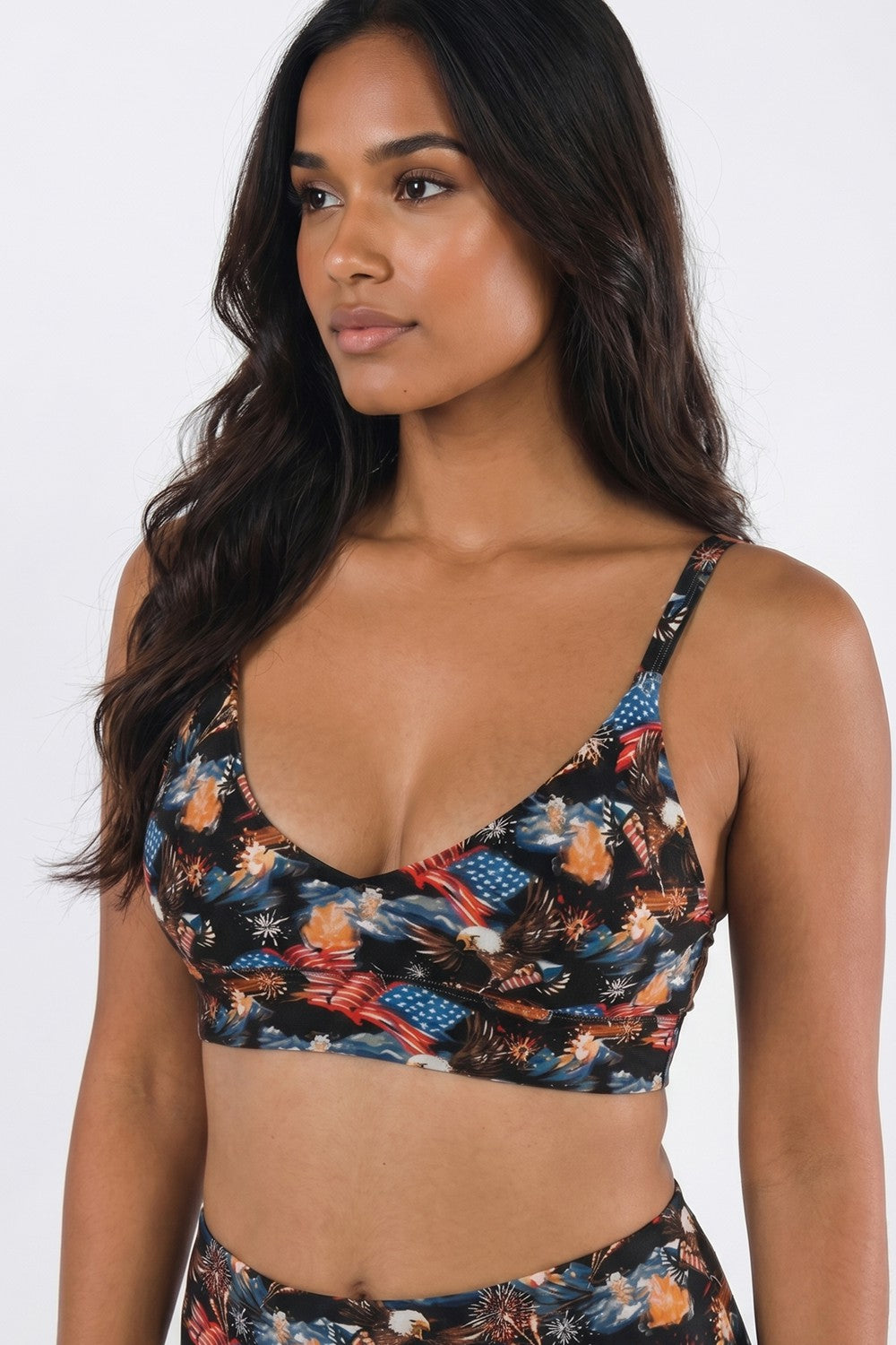 Shinesty Supportive Wireless Plunge Bralette - Americana Eagles