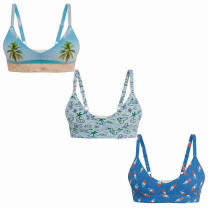 Shinesty Wireless Plunge Bralette 3 Pack - The Women Summer Bundle
