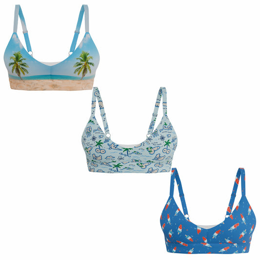 Shinesty Wireless Plunge Bralette 3 Pack - The Women Summer Bundle