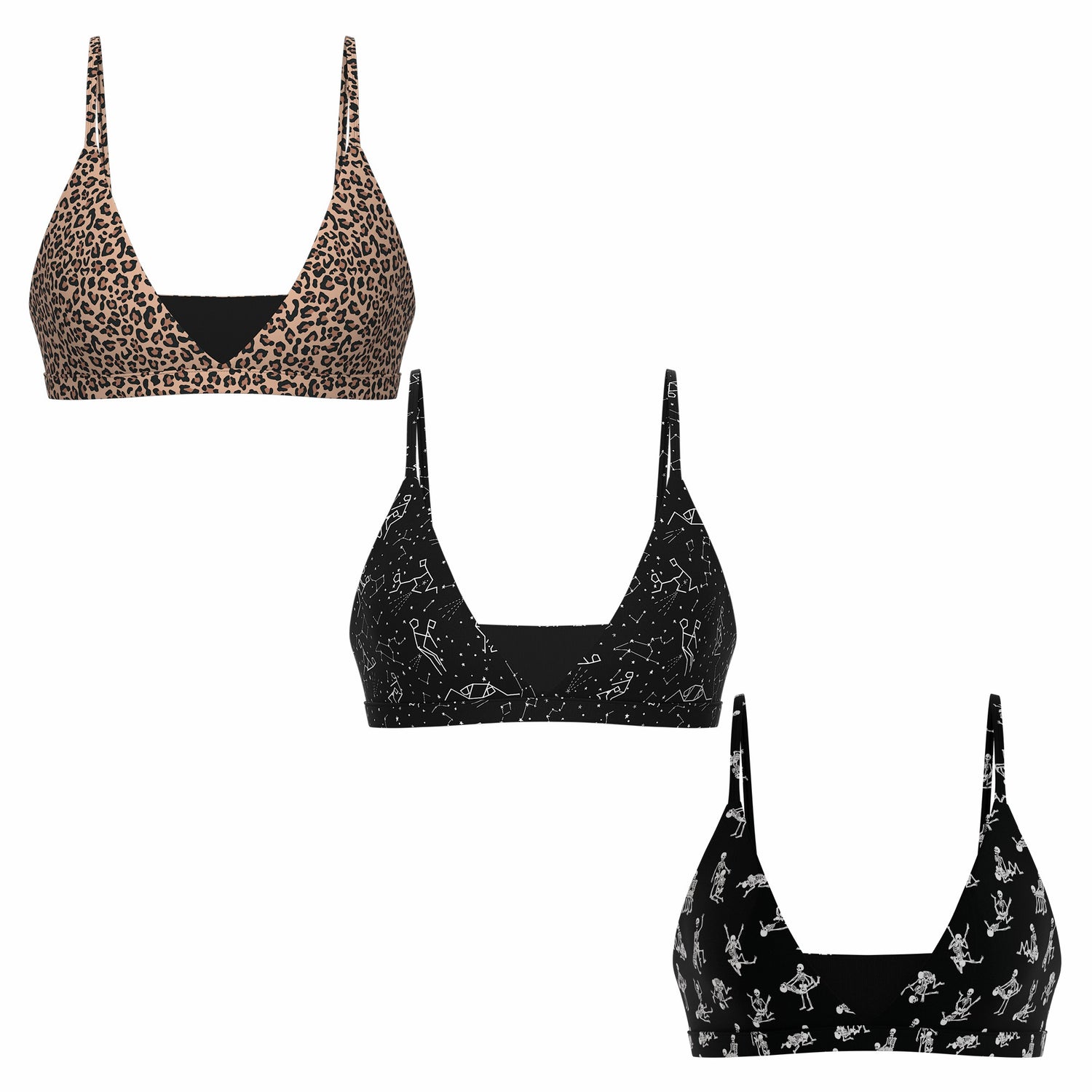 Shinesty Wireless Triangle Bralette 3 Pack - Naughty Triangle Bundle
