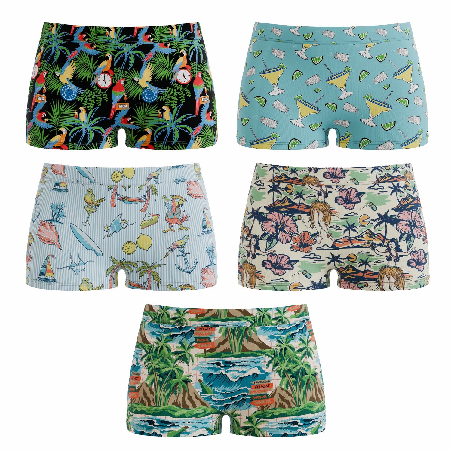 Shinesty Boyshort Underwear 5 Pack - Margaritaville® x Shinesty 2026