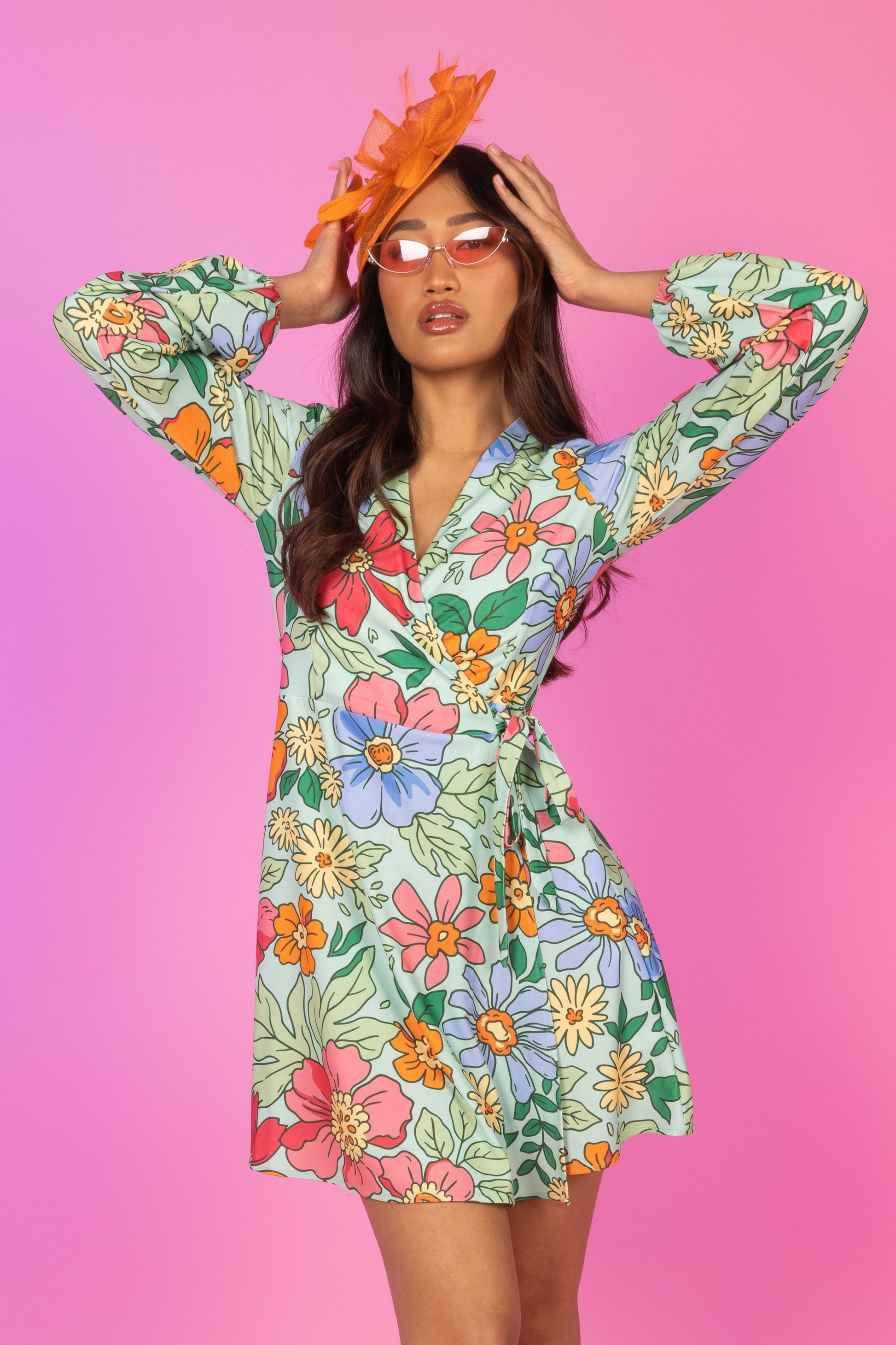 Shinesty Wrap Dress - Floral Derby