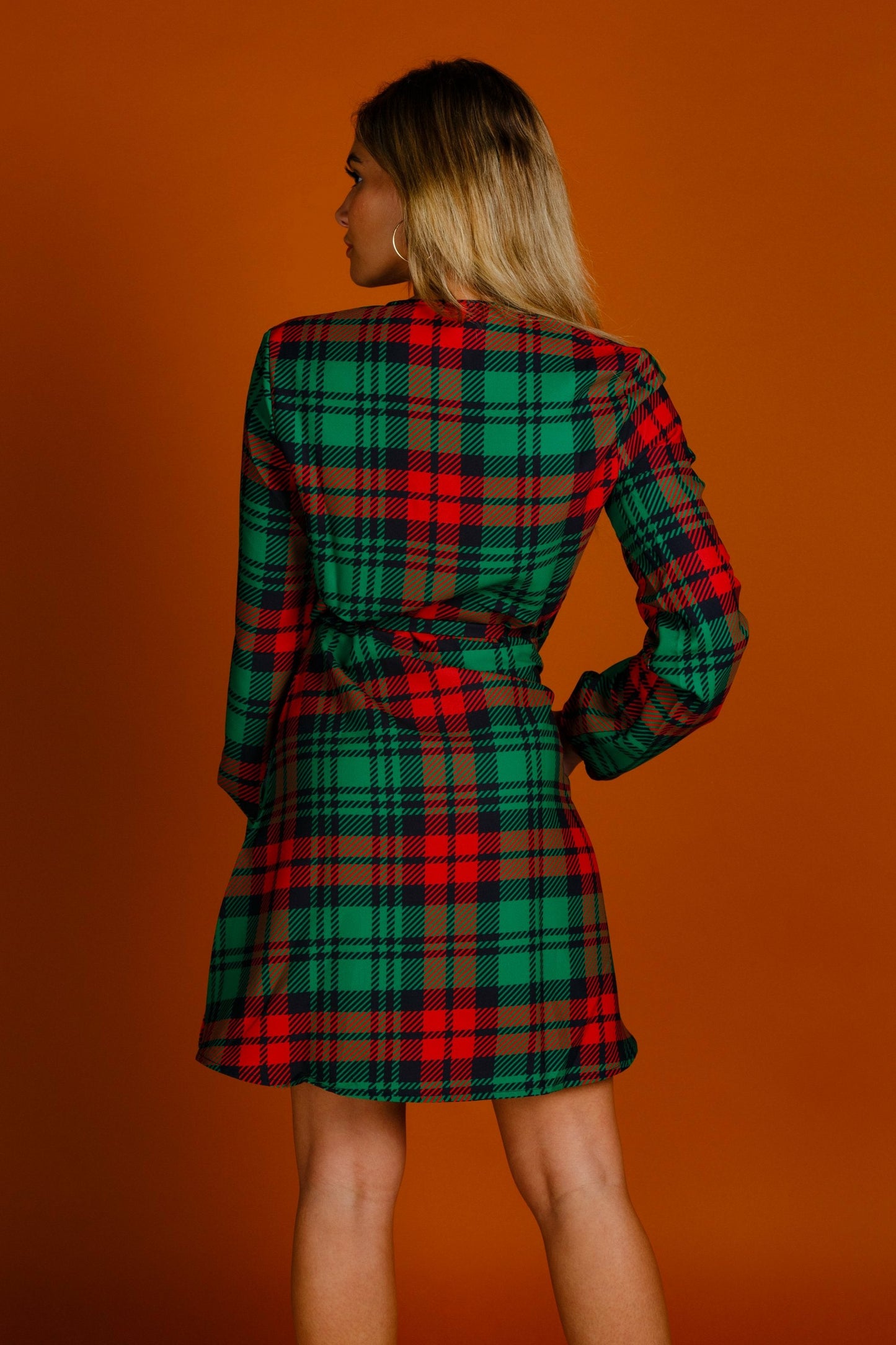 Shinesty Wrap Dress - Plaid Christmas