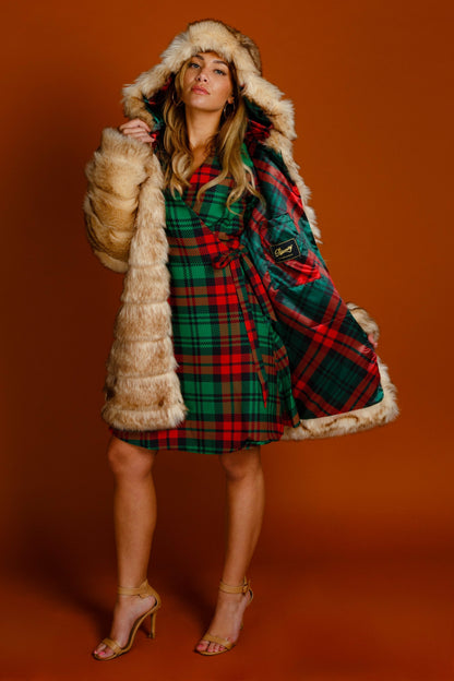 Shinesty Wrap Dress - Plaid Christmas