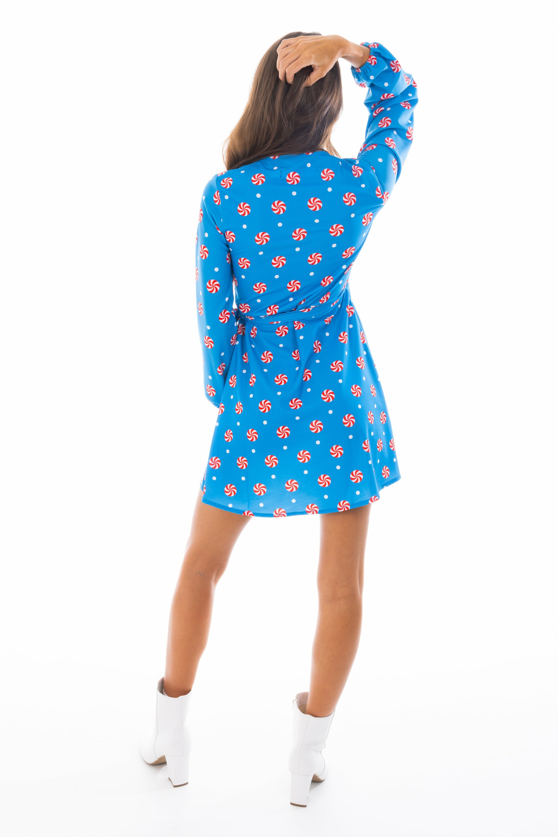 Shinesty Wrap Dress - Holiday Peppermint