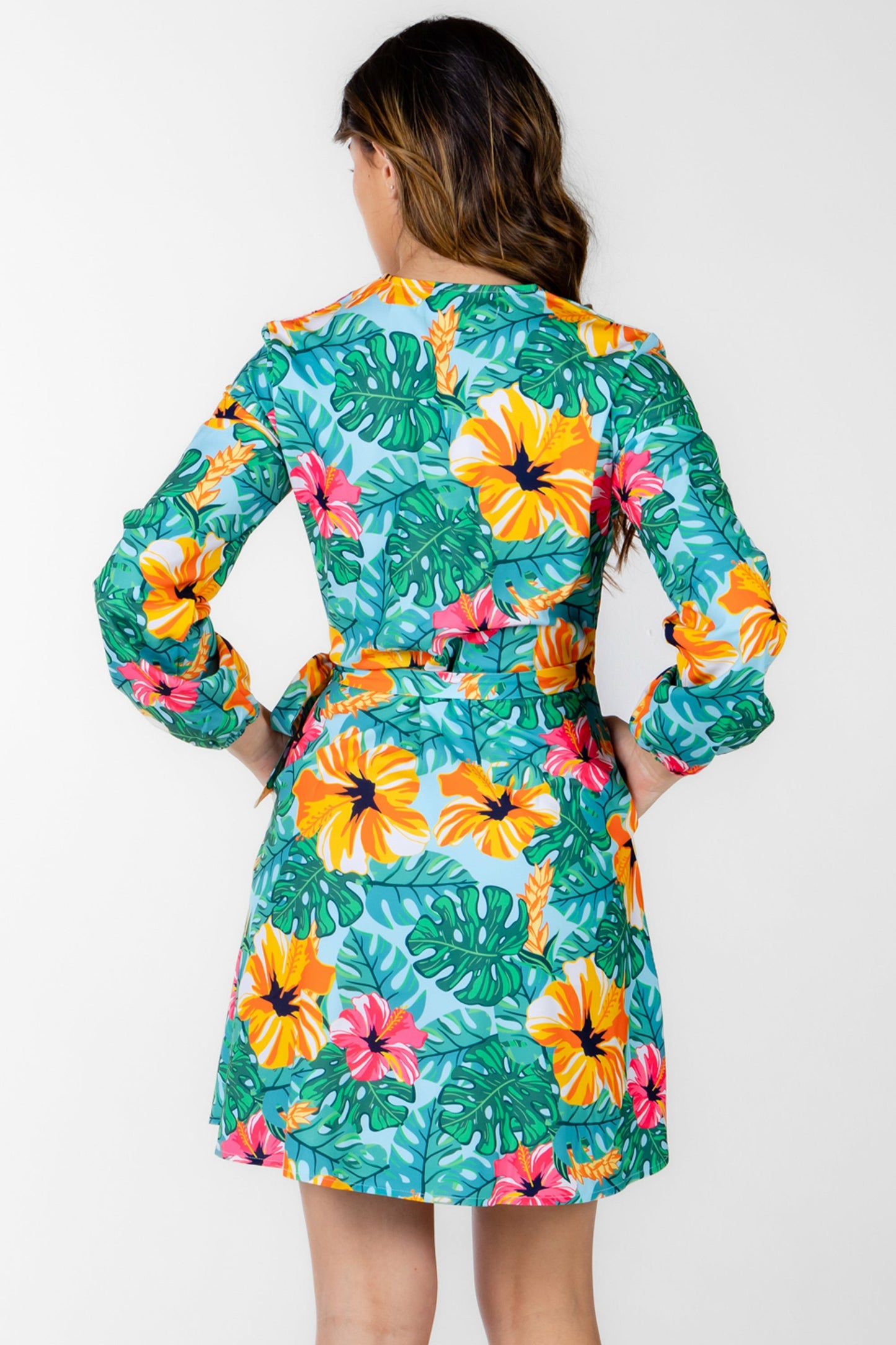 Shinesty Wrap Dress - Floral Hawaiian