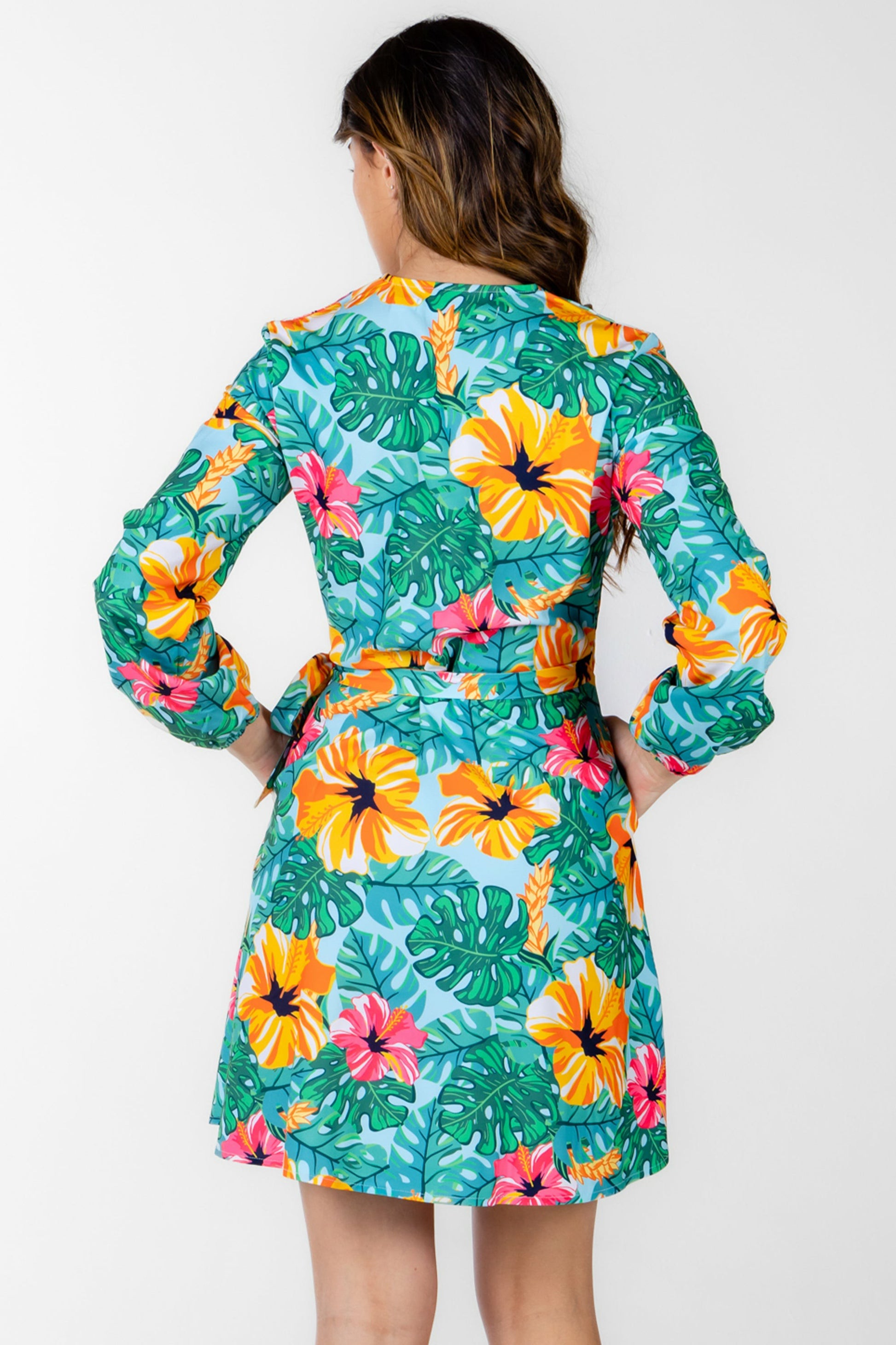 Shinesty Wrap Dress - Floral Hawaiian