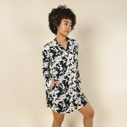 Shinesty WoLong Sleeve Sleep Shirt - Cow Hide