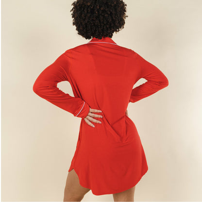 Shinesty WoLong Sleeve Sleep Shirt - Flame Scarlet Red