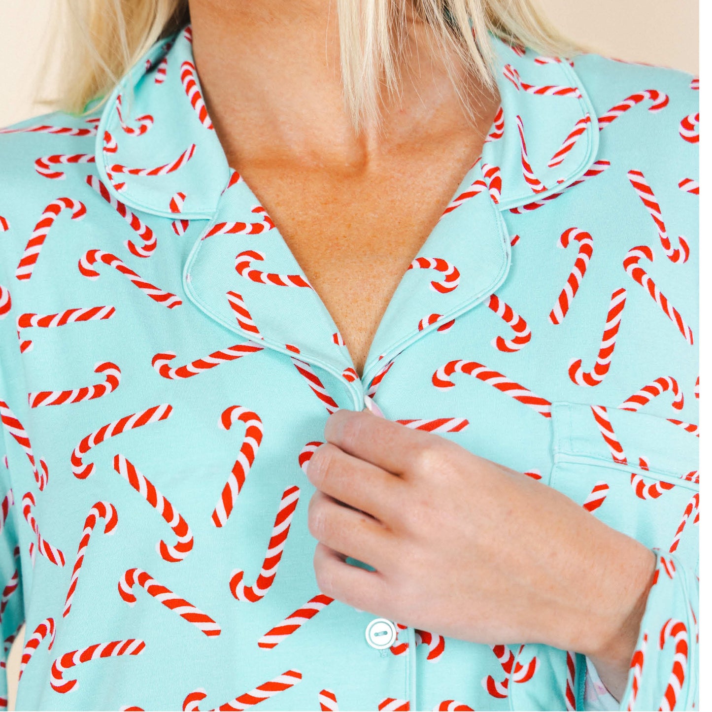 Shinesty WoLong Sleeve Sleep Shirt - Candy Cane