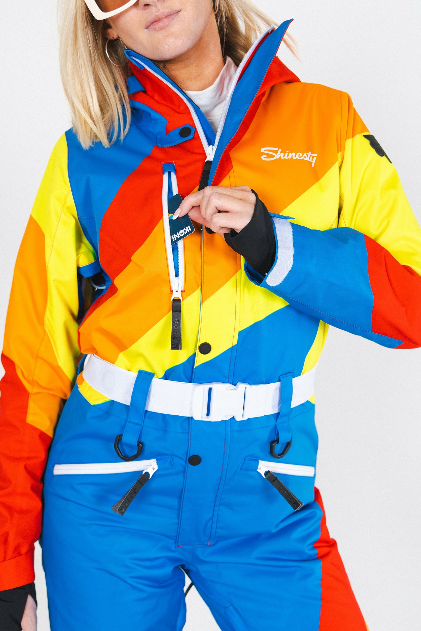 Shinesty Ski Onesie - Orange Retro Swirl