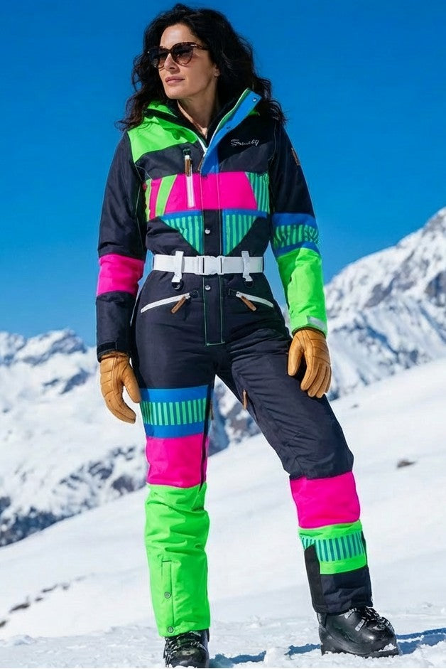 Shinesty Ski Onesie - Retro Black