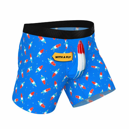 Shinesty Ball Hammock® Pouch Underwear With Fly - USA Popsicle