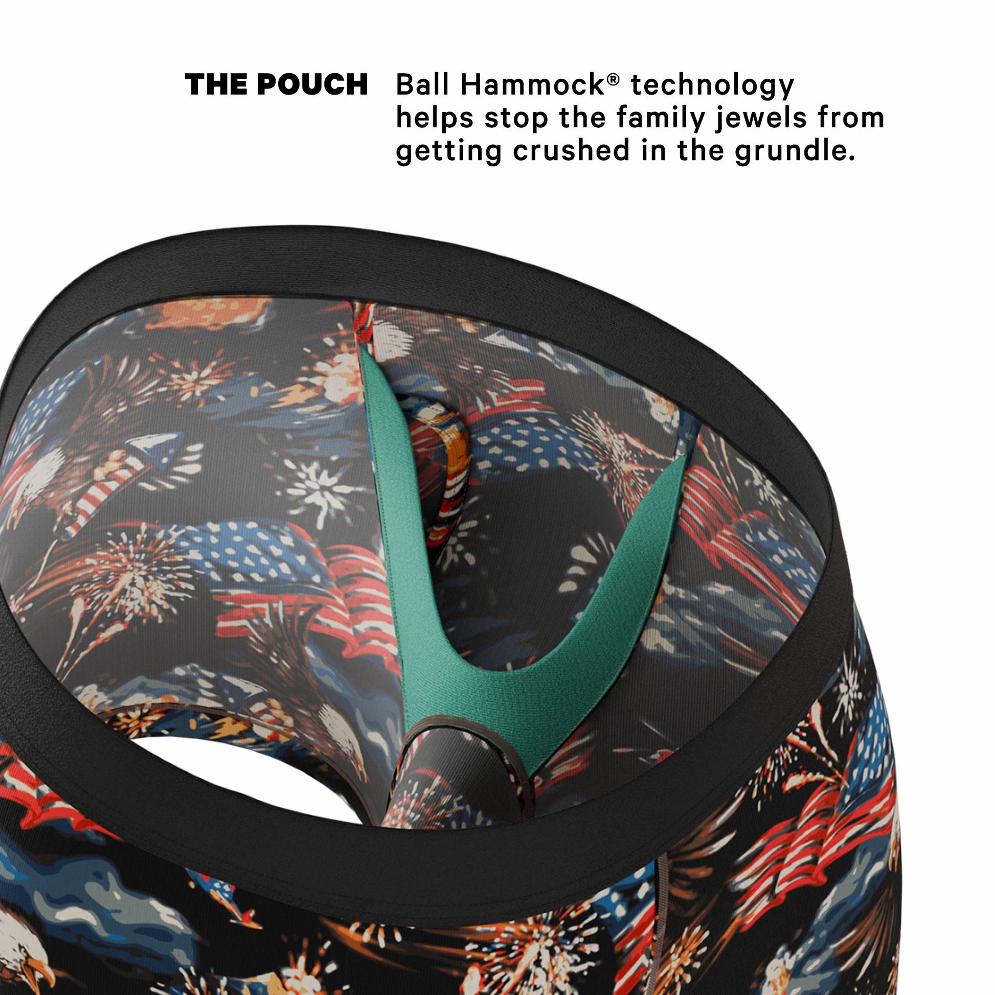Shinesty Ball Hammock® Pouch Underwear With Fly - Americana Eagles