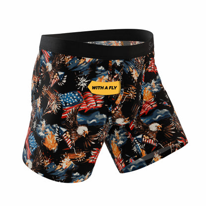 Shinesty Ball Hammock® Pouch Underwear With Fly - Americana Eagles