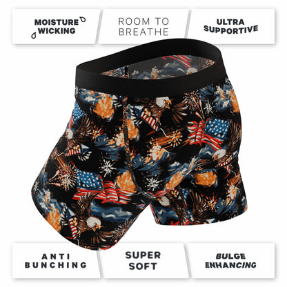 Shinesty Ball Hammock® Pouch Underwear With Fly - Americana Eagles