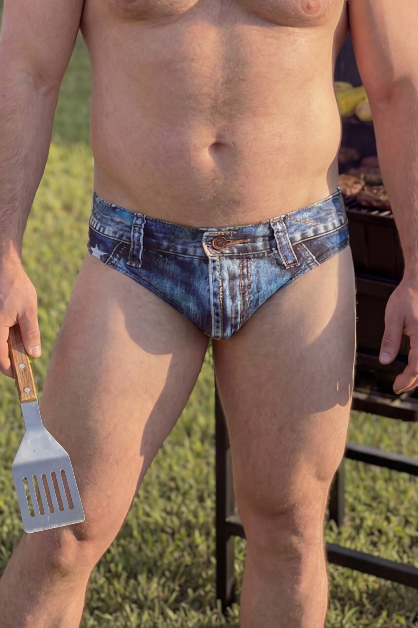 Shinesty Ball Hammock® Pouch Swim Briefs - USA Denim