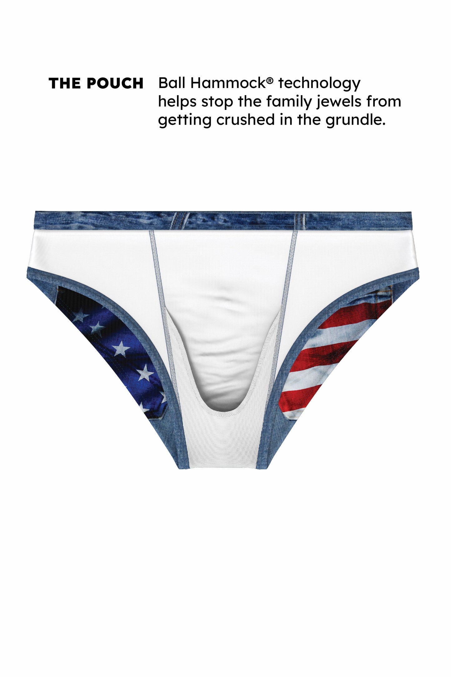 Shinesty Ball Hammock® Pouch Swim Briefs - USA Denim